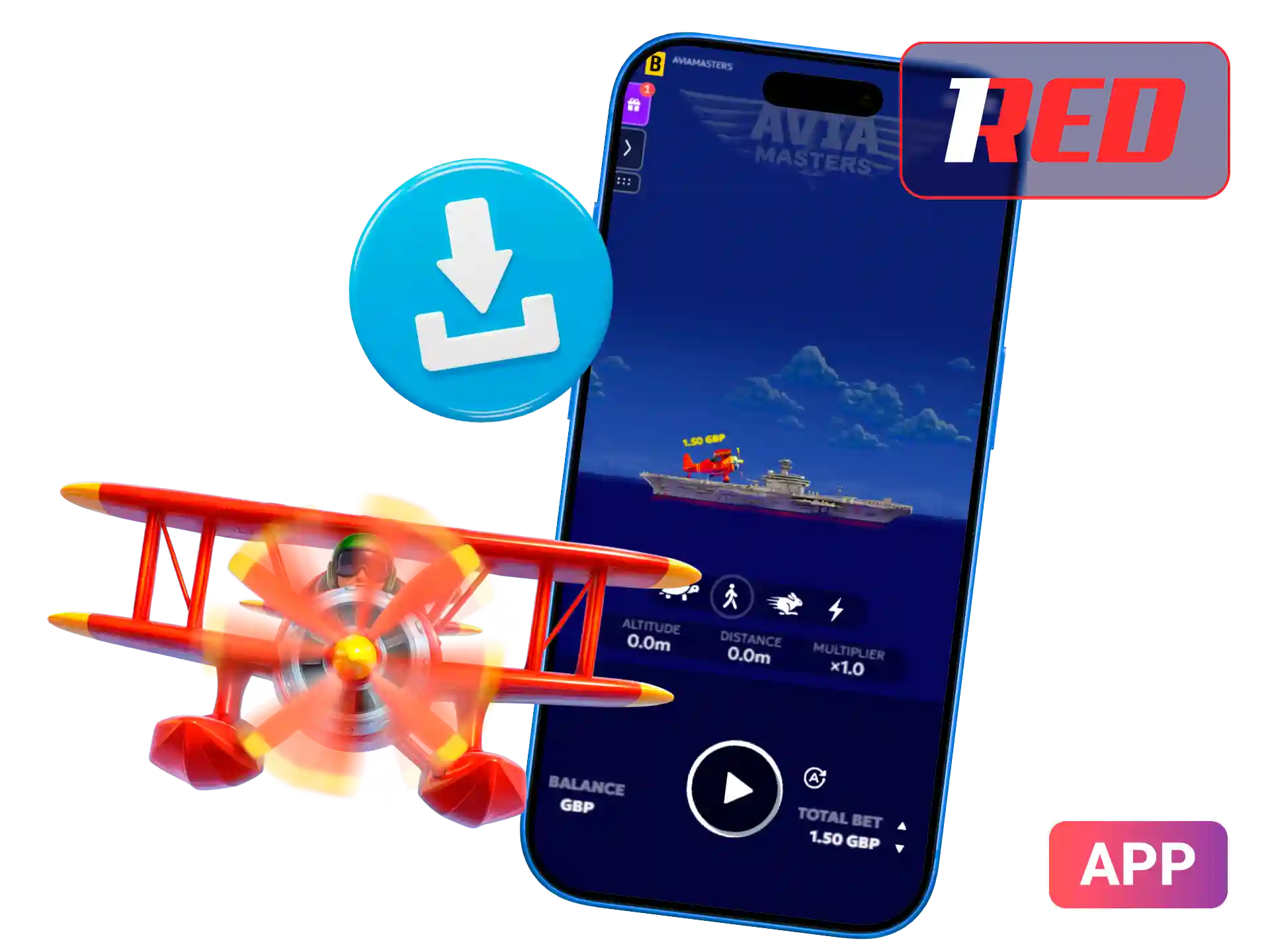 Play Aviamasters anywhere with the 1Red mobile app.