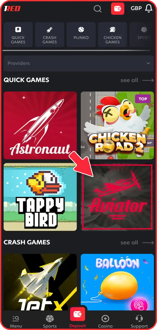 Launch Aviator instantly and start winning at 1Red.
