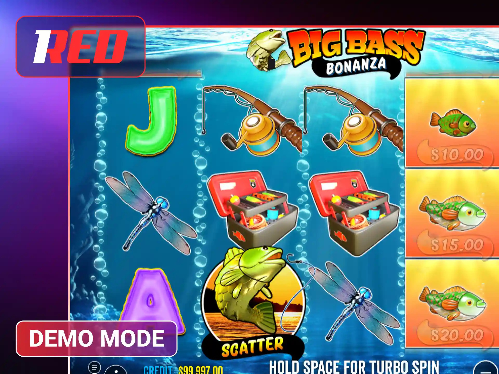 Play Big Bass Bonanza free in demo mode at 1Red.