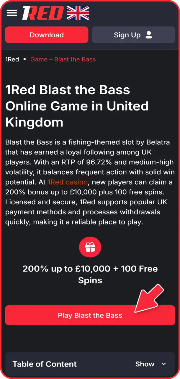 Register and activate your 1Red profile quickly.