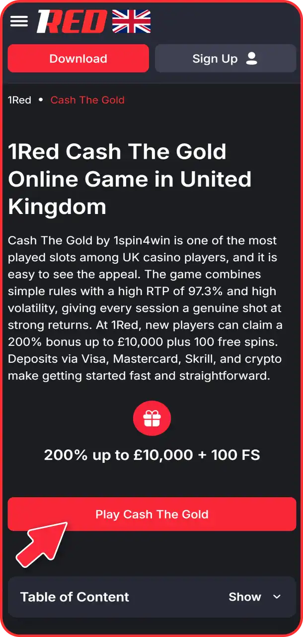Create and fund your 1Red account in minutes.