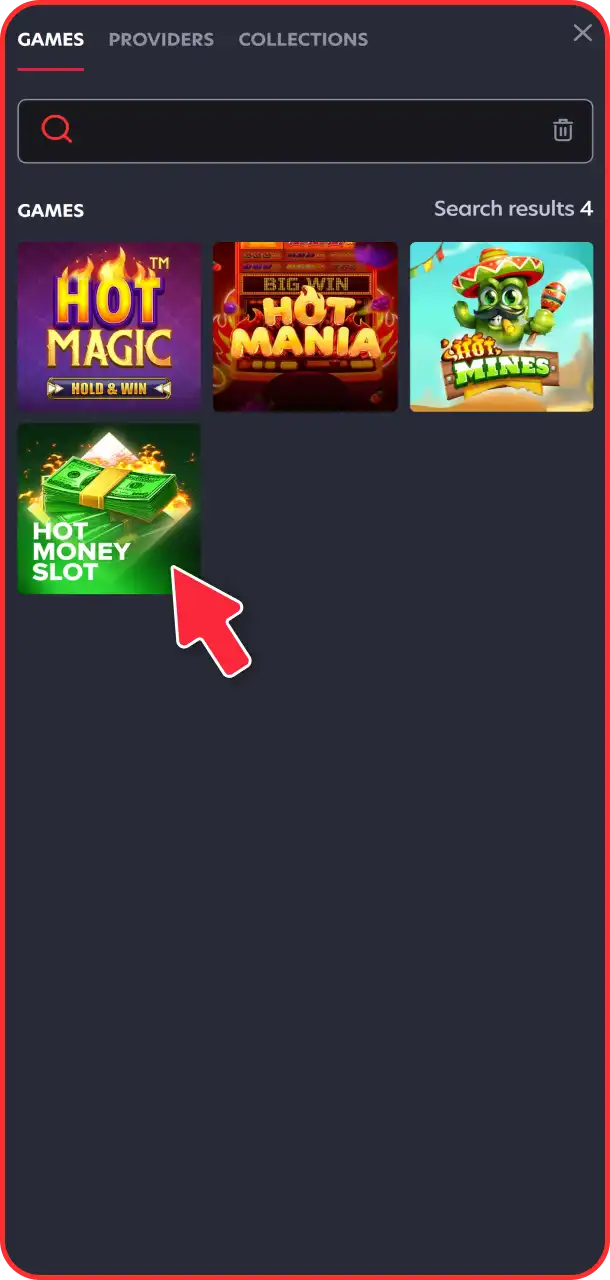 Launch Hot Money Slot instantly at 1Red casino.