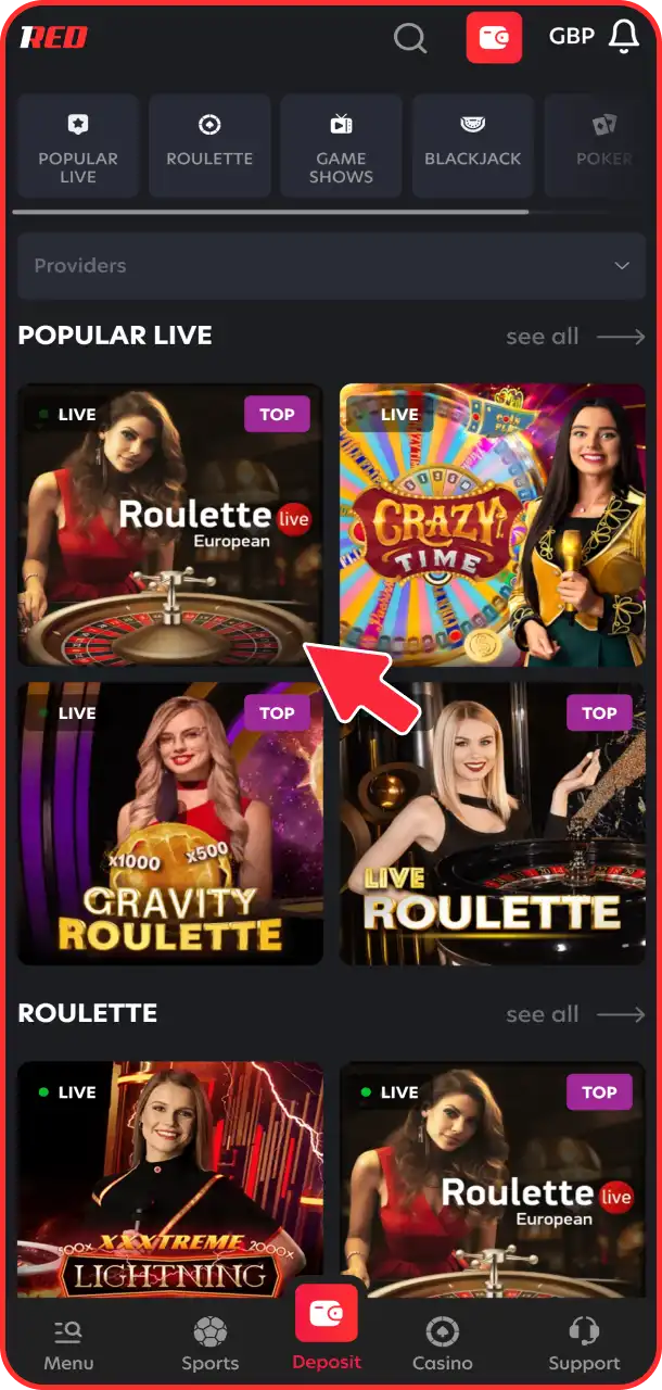 Pick a table and join live action instantly.